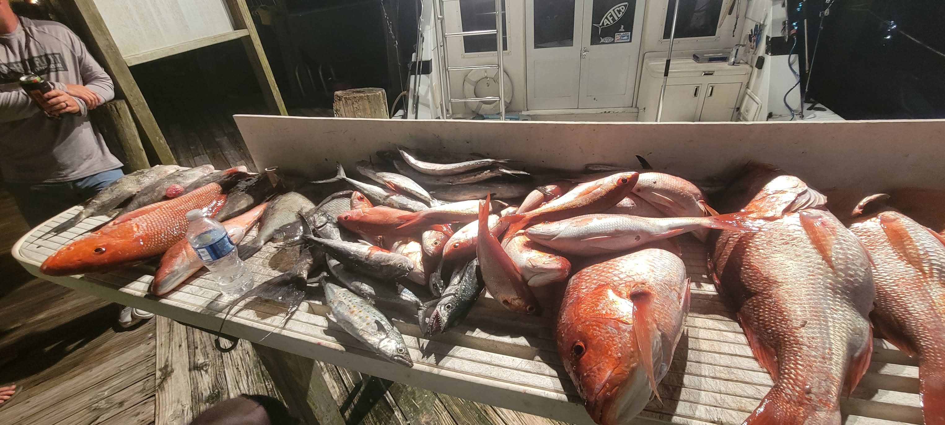 Mixed catch with red snapper and more on the dock